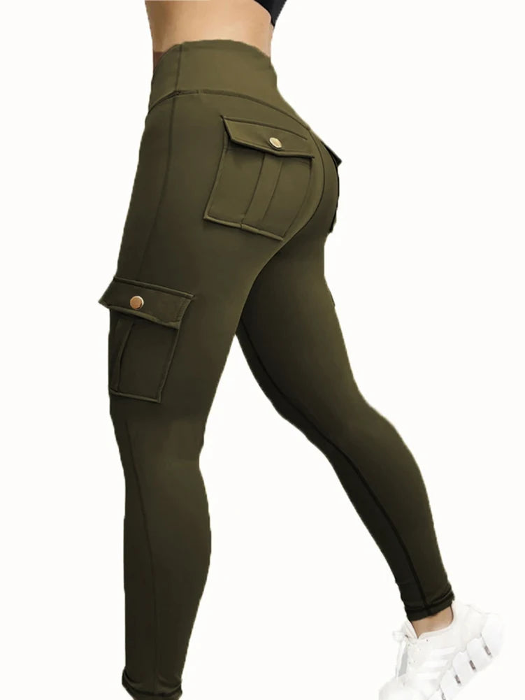 Leggings Deportivos Mujer con Bolsillos | Pantalón Fitness de Cintura Alta Ajustado y Elástico