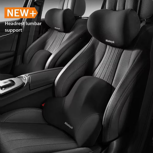 Cojín de Cuello y Lumbar para Coche con Espuma Viscoelástica | Almohada Ergonómica de Respaldo y Reposacabezas