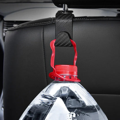 Gancho Oculto para Asiento de Auto 4PCS – Multiusos con Textura de Fibra de Carbono