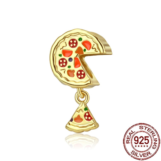 Charm Comida Divertida en Plata 925 – Café, Pastel, Frutas, Hamburguesa y Papas | Compatible Pandora 2025