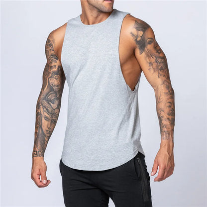 Tank Top de Algodón para Hombre – Fitness, Gym, Running y Bodybuilding, Sin Mangas, Transpirable, Cuello Redondo y Casual