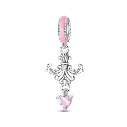 Charm Espejo Mágico Princesa Ángel Rosa en Plata 925 – Beads Compatibles Pandora Mujer Joyería DIY