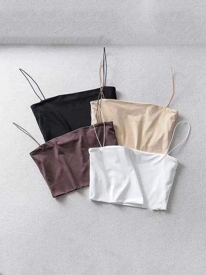Crop Top Mujer Verano 2022 | Camiseta Corta Sin Mangas Algodón Elástico Sexy