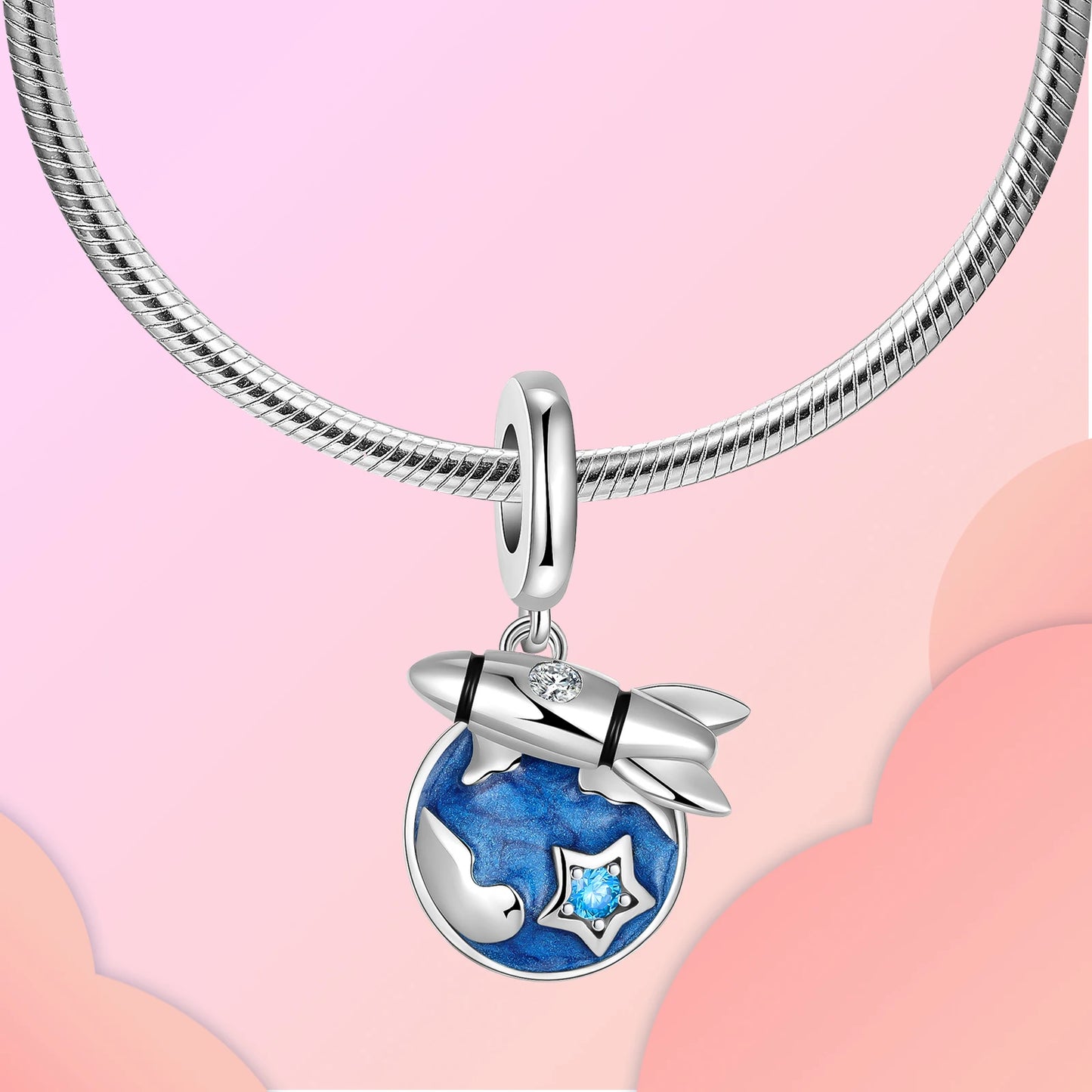 Charm avión y luciérnaga en plata 925 – Amor y viaje, compatible Pandora, pulsera y collar DIY mujer