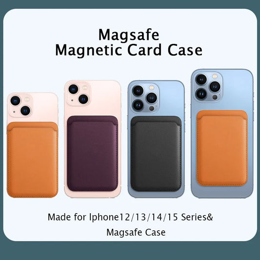 Leather Wallet Case para iPhone 15 Pro Max | Funda de Piel con MagSafe y Tarjetero Compatible con iPhone 14/13/12