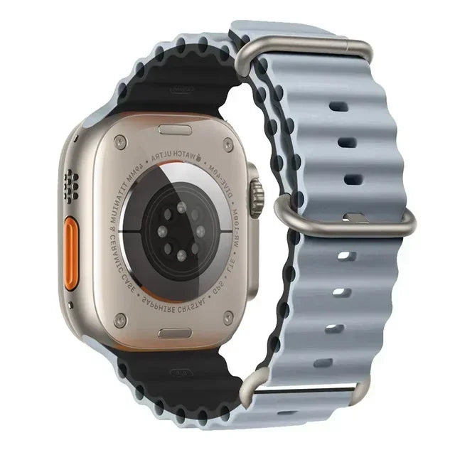 Correa Ocean Band Compatible con Apple Watch | Pulsera Deportiva Ajustable 49mm 45mm 44mm 41mm 40mm Series SE 3 6 7 8 9 10 Ultra