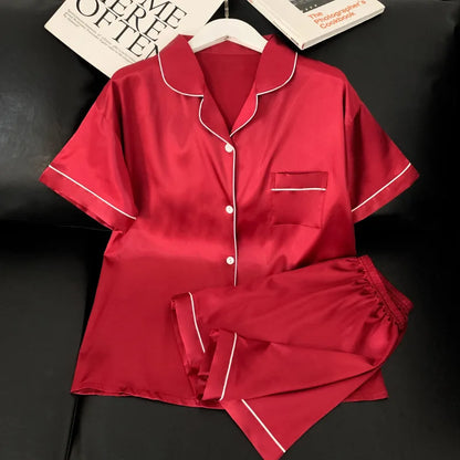 Pijama Mujer Satén 2025 | Conjunto 2 Piezas Seda Sintética Suave