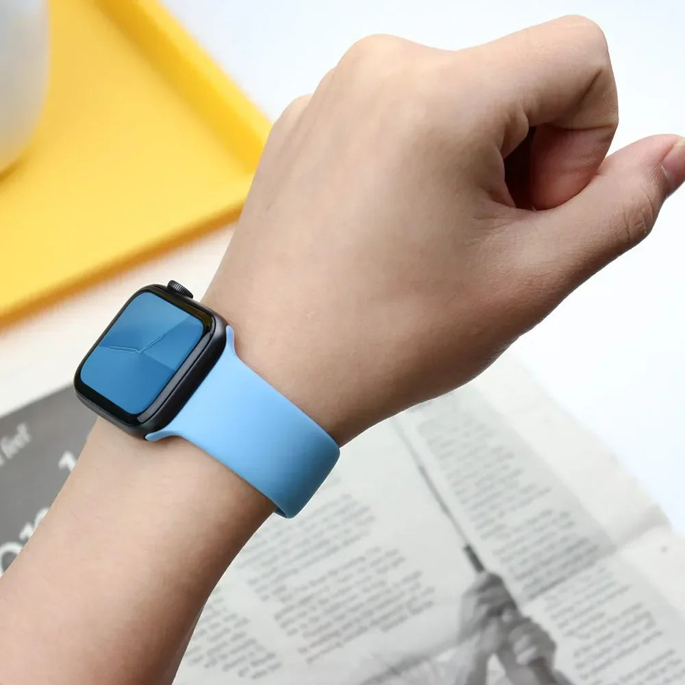 Correa de silicona para Apple Watch – Compatible Ultra 2, Series 9-3, SE (38mm-49mm)