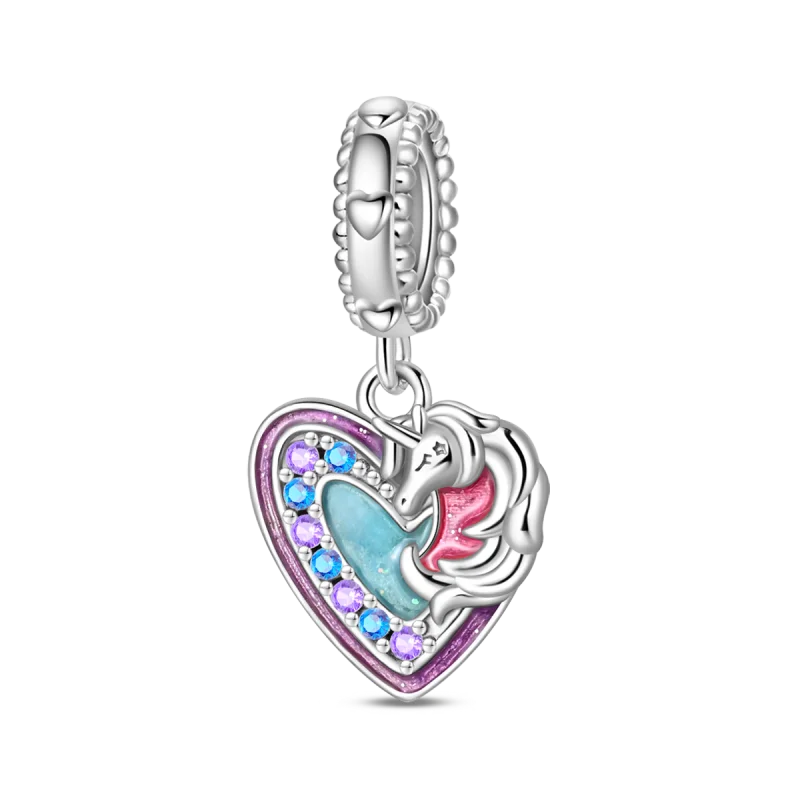 Charm Clip Plata 925 con Corazones, Corona y Concha | CZ Pavé Brillante | Compatible Pandora Original