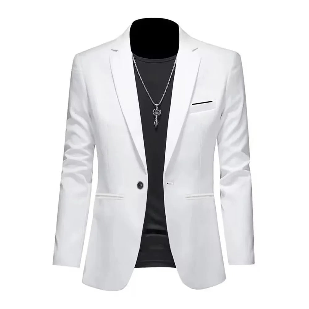 Blazer Casual Slim Fit para Hombre Estilo Boutique Antiarugas de un Botón