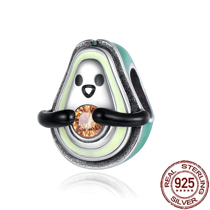 Charm Comida Divertida en Plata 925 – Café, Pastel, Frutas, Hamburguesa y Papas | Compatible Pandora 2025