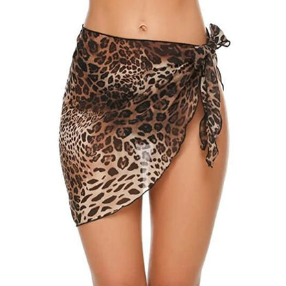 Falda Playera Mujer 2025 | Sarong Corto Chiffon Cubrebikini Verano