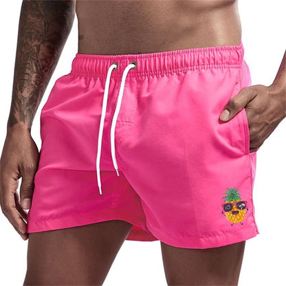 Bañador Hombre Piñas Verano | Shorts Playa Secado Rápido con Bolsillos y Forro – Swimwear Tropical