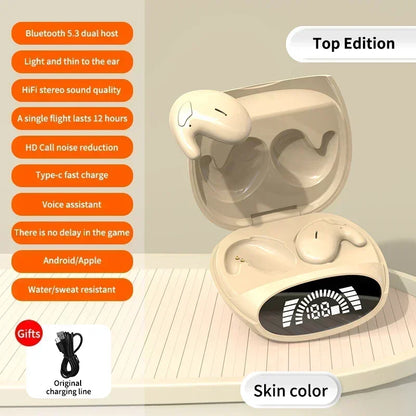 Auriculares invisibles Sleep – Bluetooth 5.3, IPX5 impermeables con micrófono, HiFi estéreo y batería de larga duración
