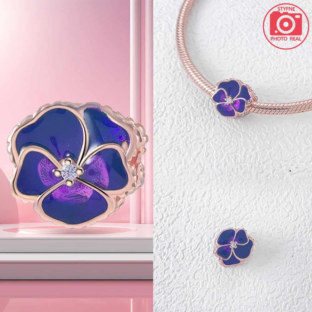 Charm Colgante Pareja Plata 925 y Oro Rosa | Compatible Pandora Original | Pulsera o Collar Mujer
