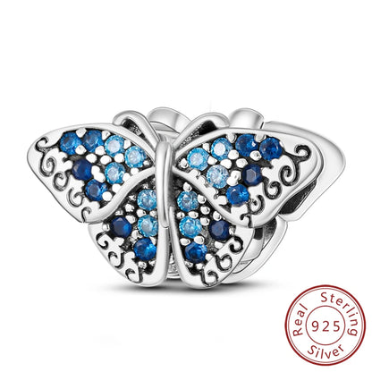 Charm de Plata 925 Luciérnaga y Mariposa Luminoso – Abalorio Brillante para Pulseras Originales