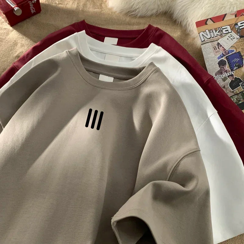 Camiseta Oversize Blanca para Hombre – T-shirt 5XL de Algodón, Casual, Verano, Estampada, Moda Unisex