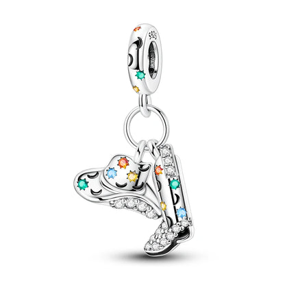 Charm de Plata S925 Hamster, Terrier y Princesa – Abalorios Brillantes para Pulseras Originales 3mm