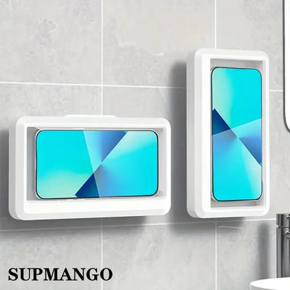 Soporte impermeable para teléfono – Funda de pared con ventosa y pantalla táctil para ducha y baño (hasta 6.8”)