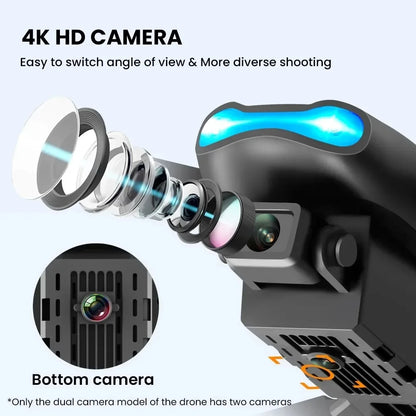 KBDFA E99Pro Drone Profesional 8K HD – Dron Plegable con Cámara Dual, FPV WiFi, Control Remoto y Fotografía Aérea