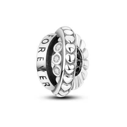 Charm separador redondo plata 925 con circonitas de colores – Compatible Pandora, joyería DIY elegante