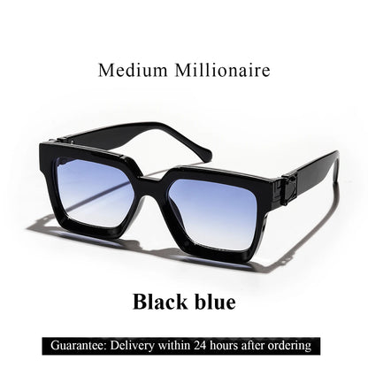 Gafas de Sol Retro Negras Millionaire | Lujo Cuadradas Unisex Hombre & Mujer 2025