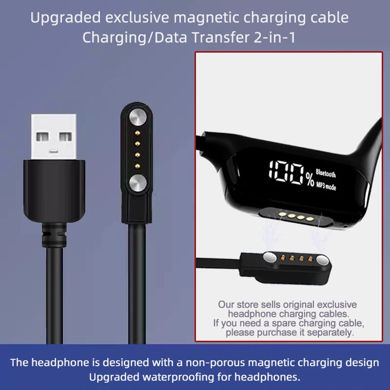 Auriculares de conducción ósea S10 Bluetooth 5.4 – Inalámbricos, impermeables IPX8, con MP3 y 32GB