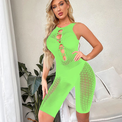 Mini Vestido Nocturno Mujer 2025 | Lencería Sexy de Encaje y Malla