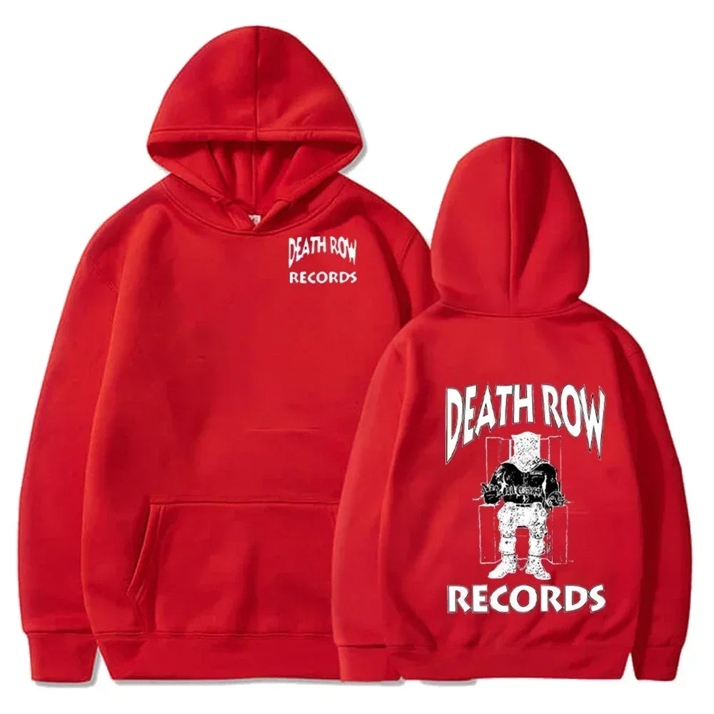 Hoodie Unisex Death Row Records Streetwear Hip Hop con Forro Polar