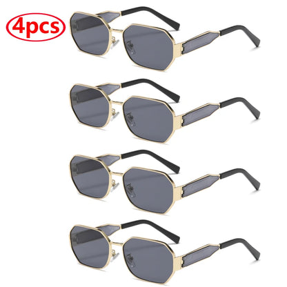 Gafas de Sol Vintage Rectangulares Unisex | Moda Retro Metal Negro Estilo Lujo