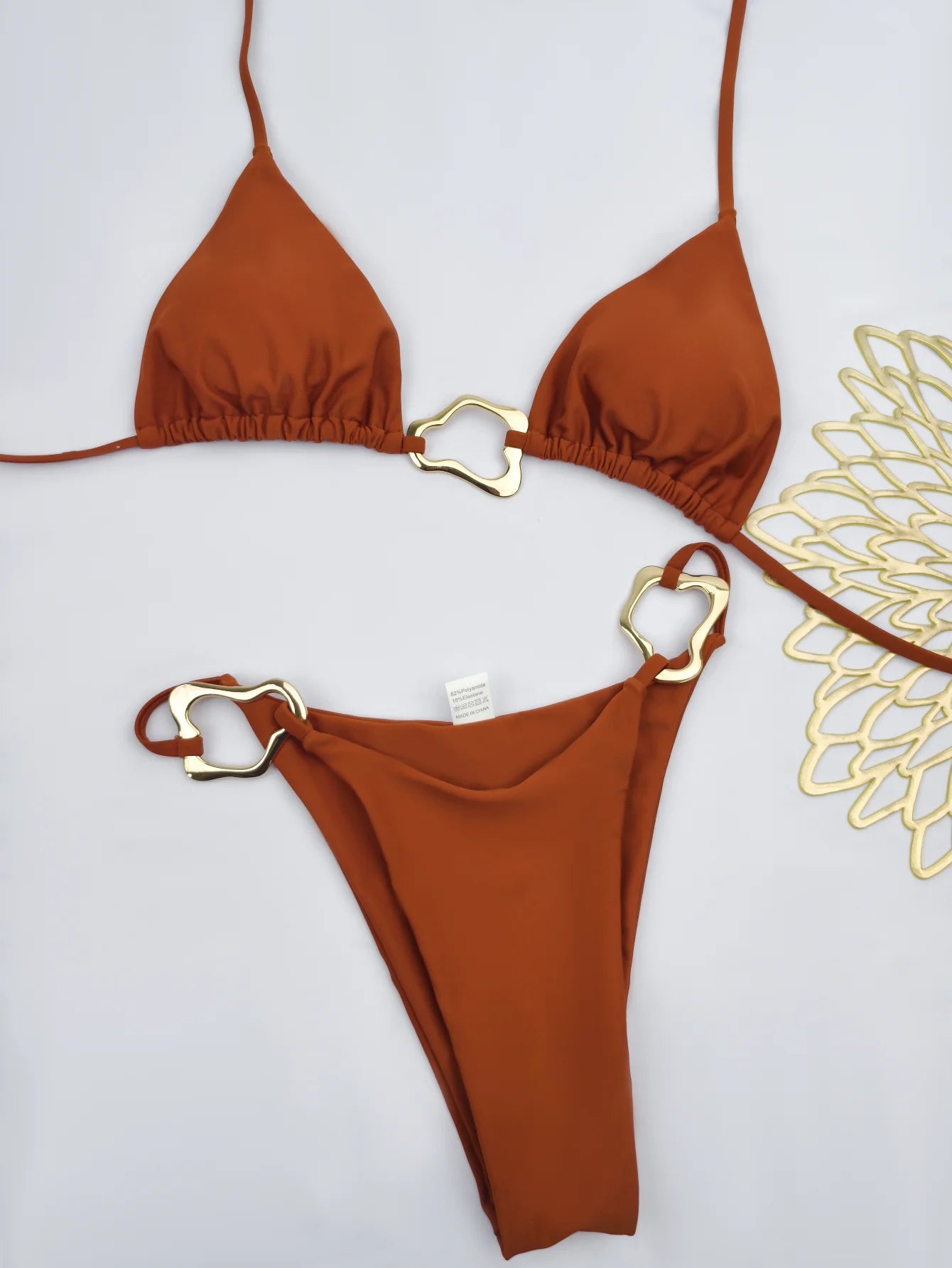 Bikini Sexy Mujer 2 Piezas | Traje de Baño Sólido con Lazos Ajustables