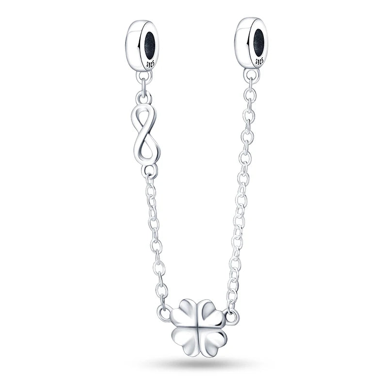 Charm de Plata S925 Mariquita de Siete Puntos y Trébol de la Suerte – Abalorio Colorido y Brillante para Pulseras Originales