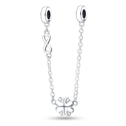 Charm de Plata S925 Mariquita de Siete Puntos y Trébol de la Suerte – Abalorio Colorido y Brillante para Pulseras Originales