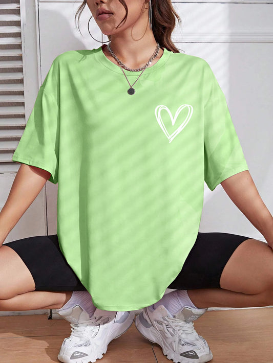 Camiseta Oversize Mujer Verano | Estampado Love Casual Juvenil Streetwear