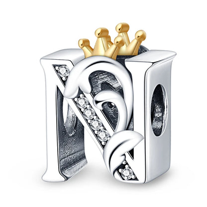 Charm letras alfabeto inglés de plata 925 – Colgante inicial A-Z para pulsera tipo Pandora, joyería DIY personalizada