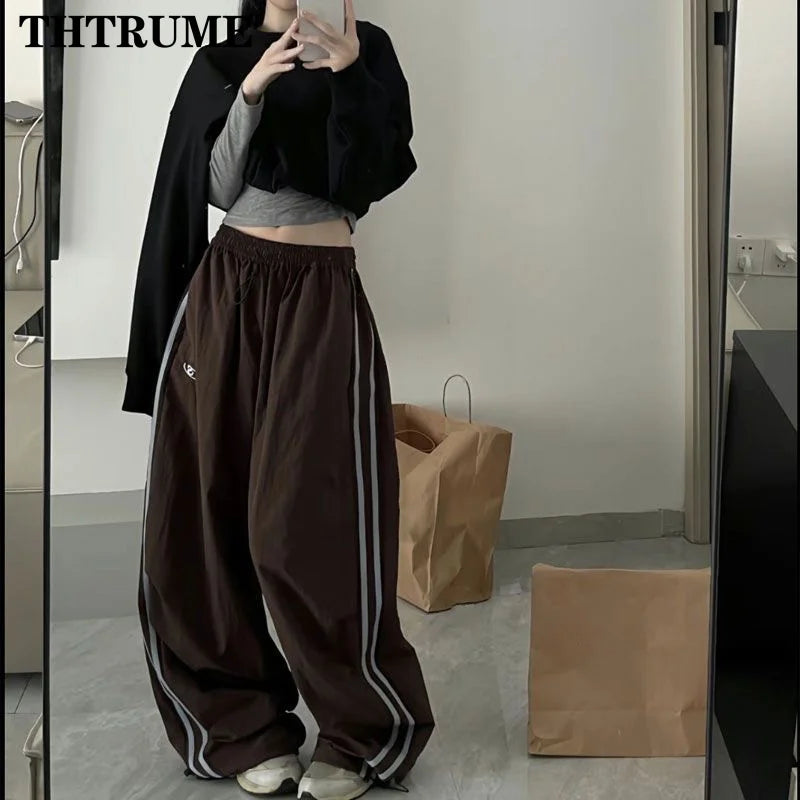 Pantalones Cargo Mujer Y2K | Pantalón Ancho Oversize Hip Hop con Bolsillos