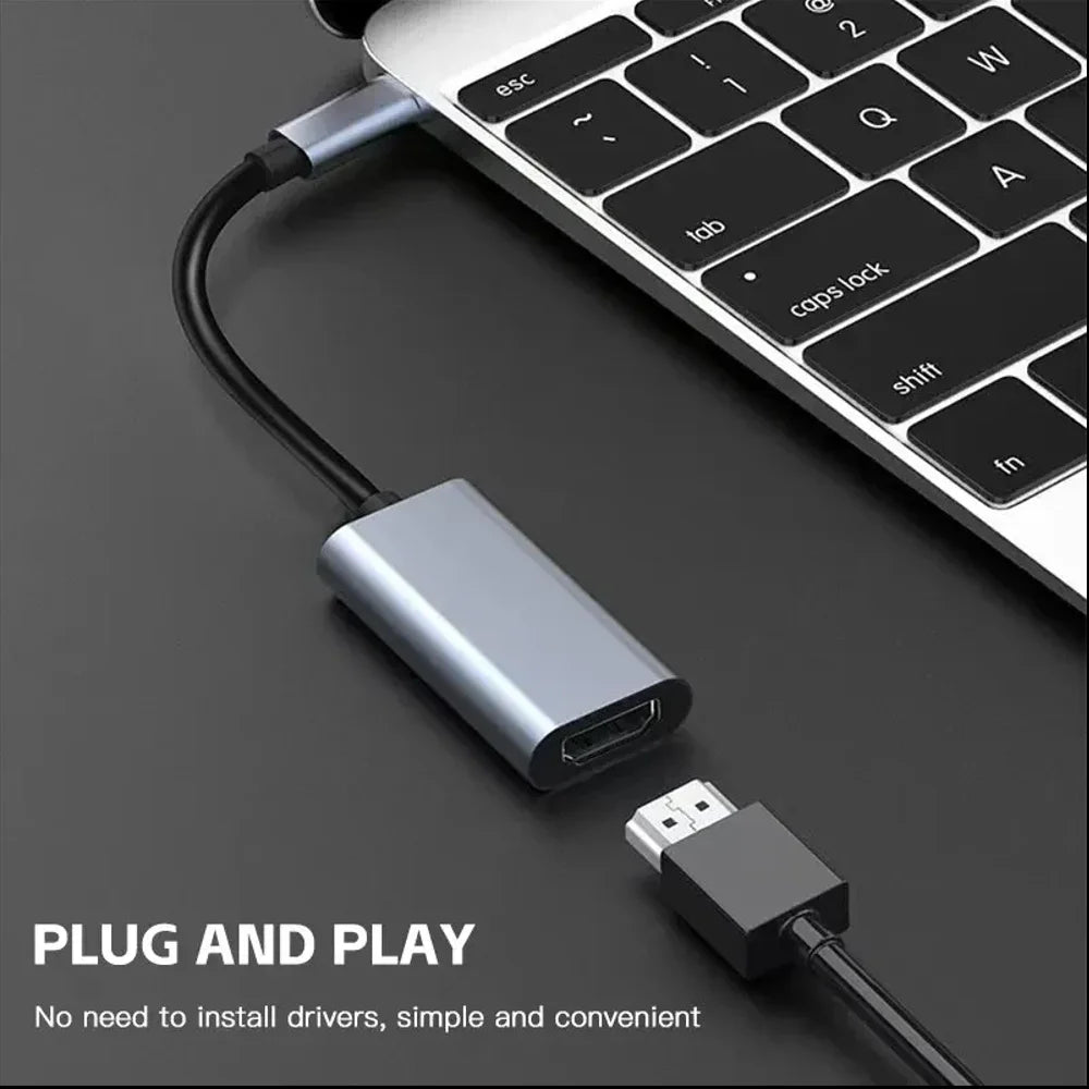 Adaptador USB-C a HDMI 4K – Cable convertidor USB 3.1 macho a HDTV hembra para laptop, tablet, MacBook y TV