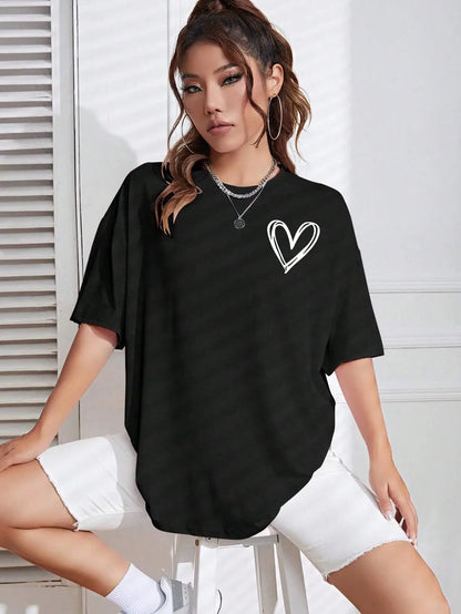 Camiseta Oversize Mujer Verano | Estampado Love Casual Juvenil Streetwear