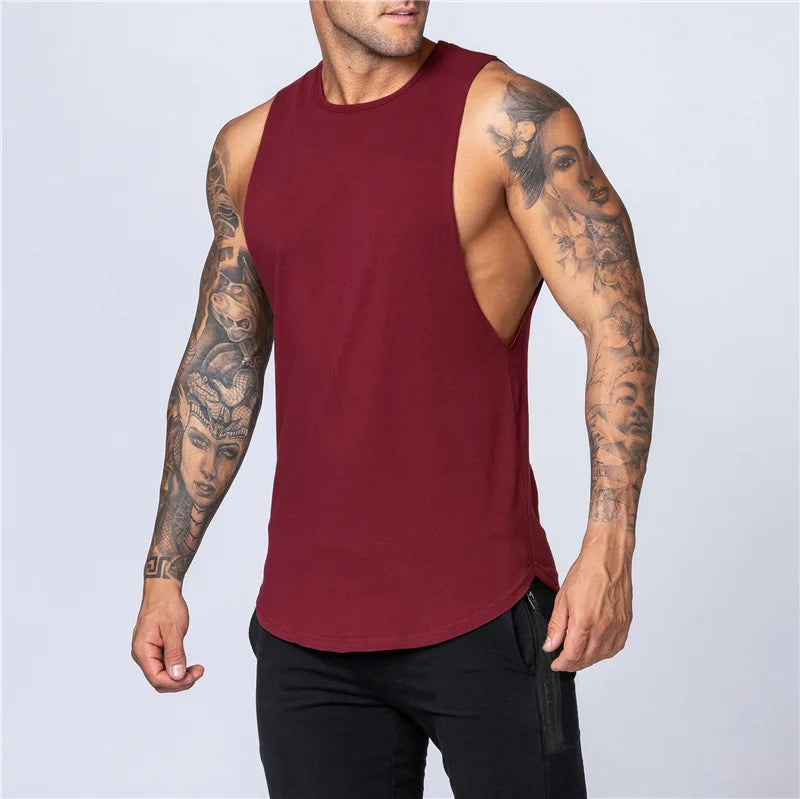 Tank Top de Algodón para Hombre – Fitness, Gym, Running y Bodybuilding, Sin Mangas, Transpirable, Cuello Redondo y Casual