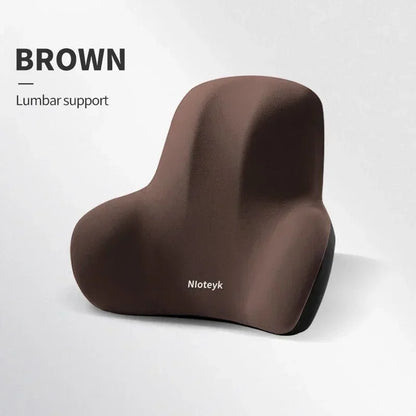 Cojín de Cuello y Lumbar para Coche con Espuma Viscoelástica | Almohada Ergonómica de Respaldo y Reposacabezas