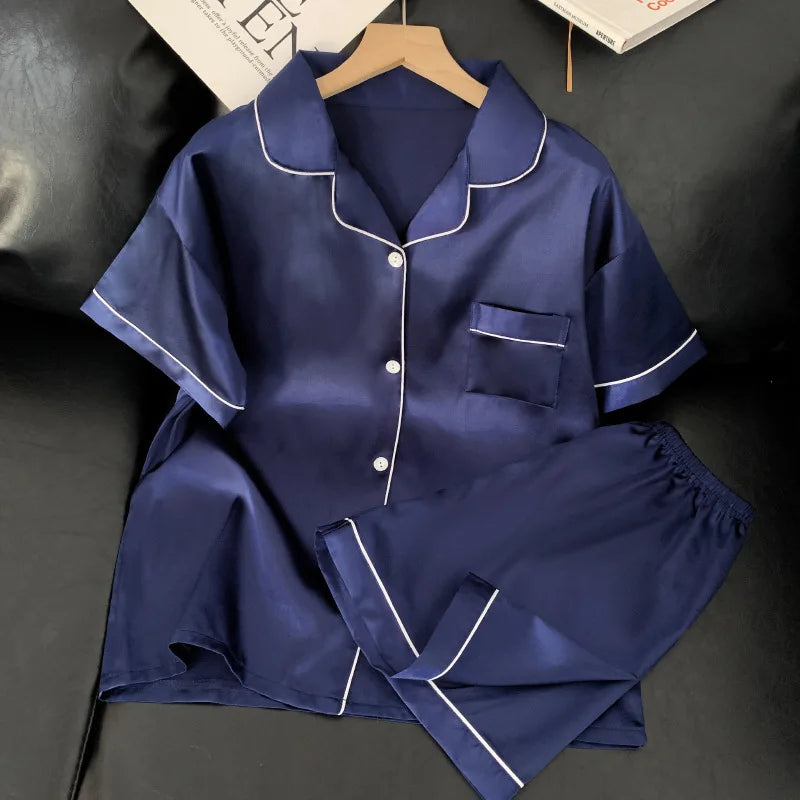Pijama Mujer Satén 2025 | Conjunto 2 Piezas Seda Sintética Suave