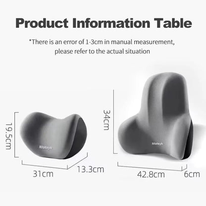 Cojín Ergonómico para Coche con Espuma Viscoelástica | Almohada de Cuello y Soporte Lumbar Transpirable para Asiento