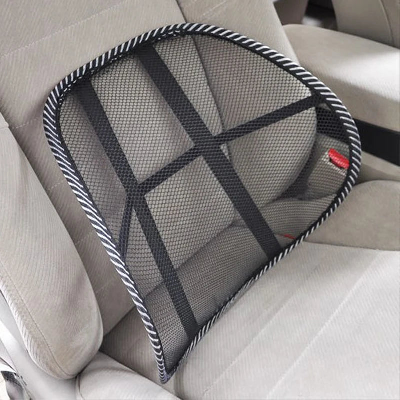 Cojín Lumbar de Malla para Auto y Oficina – Respaldo Ortopédico Ergonómico con Soporte de Espalda y Masaje para Silla de Coche o Escritorio