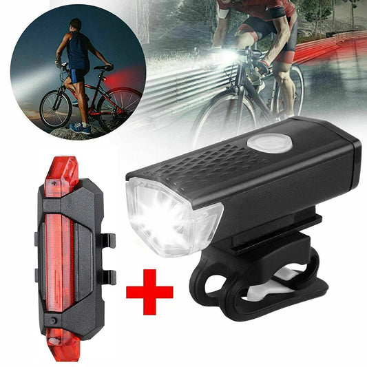 Set Luces Bicicleta USB Recargables – Luz Delantera y Trasera LED, 4 Modos, MTB y Carretera