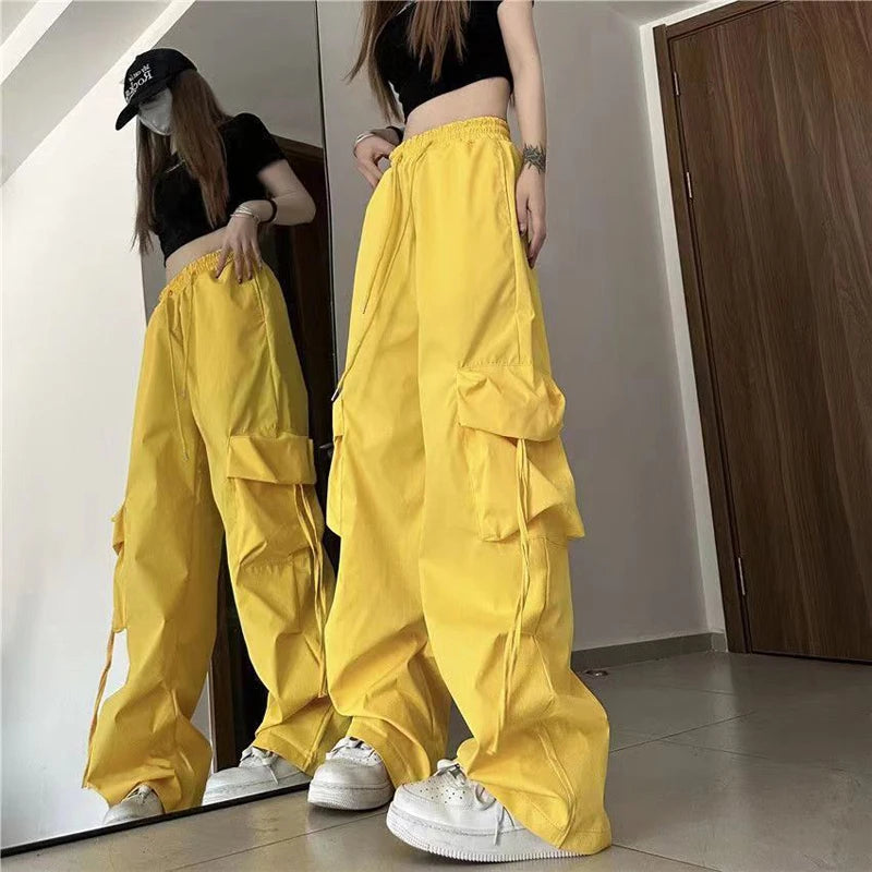 Pantalones Cargo Y2K Mujer | Cintura Alta o Baja Hip Hop Streetwear Oversize Bolsillos Grandes