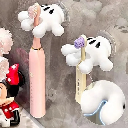 Soporte de Cepillo de Dientes Mickey con Ganchos Multifuncionales | Organizador de Baño sin Taladro