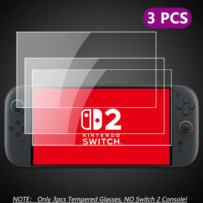 NS2 HD Screen Protector Tempered Glass for Switch 2, Transparent HD Anti-Scratch Tempered Glass Screen Protector Switch 2