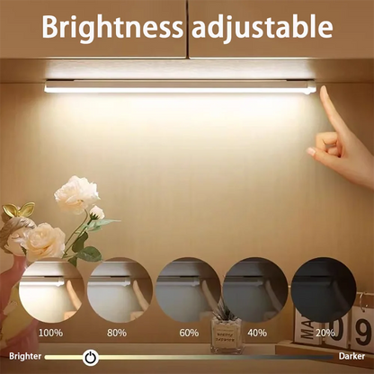 Barra de Luz LED con Sensor de Movimiento Recargable – 10/20/30/50cm, Luz Nocturna Portátil para Cocina, Armarios y Dormitorio