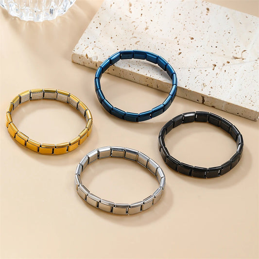 RAKOL Cadena Italiana Clásica de Acero Inoxidable – Colgante y Enlace 9mm para Pulsera DIY Hombre y Mujer