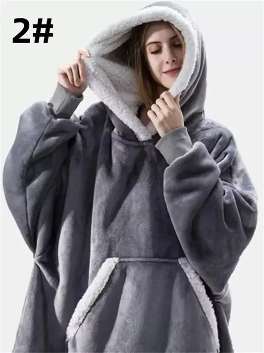 Sudadera Manta Oversize Unisex | Hoodie Cobija de Invierno con Mangas Largas y Forro Polar